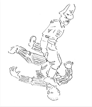 Zeichnung �ber die Gewalt im Lager